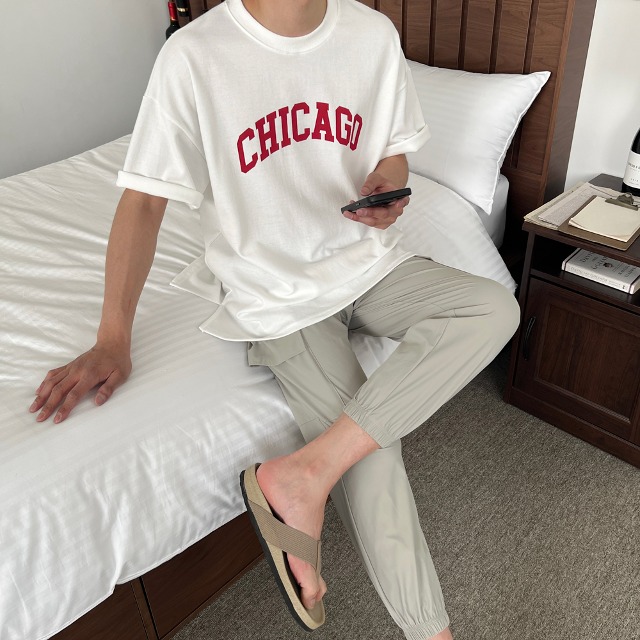 시카고 오버 반팔 티셔츠(3color)