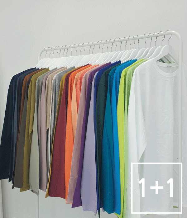 1+1 업라인 싱글티셔츠(28color)