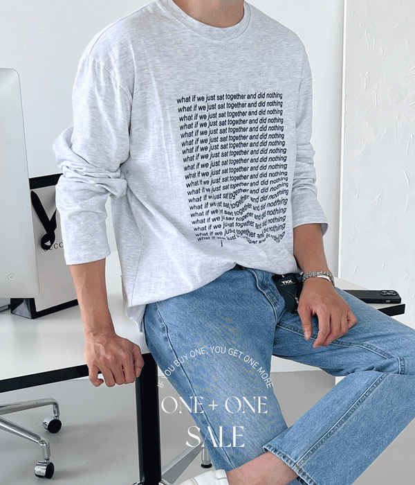 [1+1SALE]잉글리쉬 레터링 긴팔 티셔츠(4color)