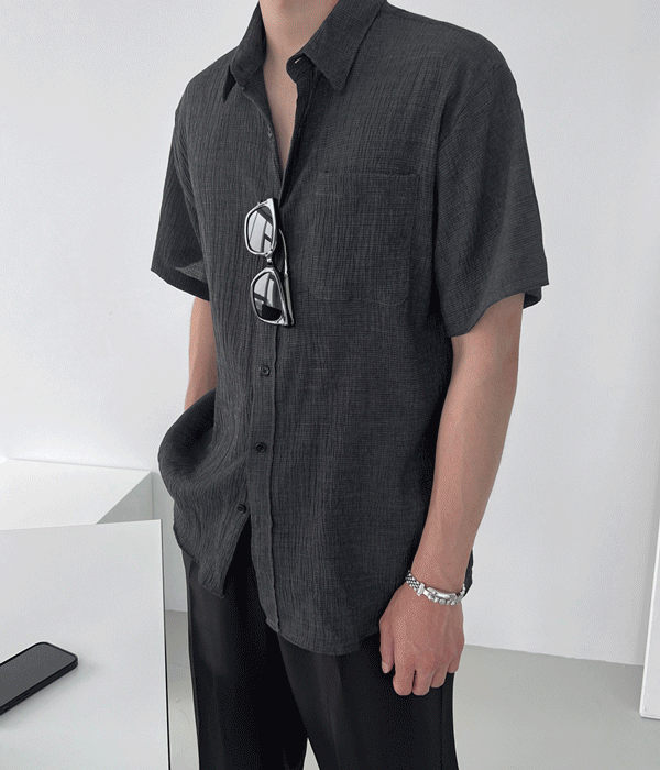 [긴팔&amp;반팔]구김없는 플리츠 2TYPE 셔츠(5color)